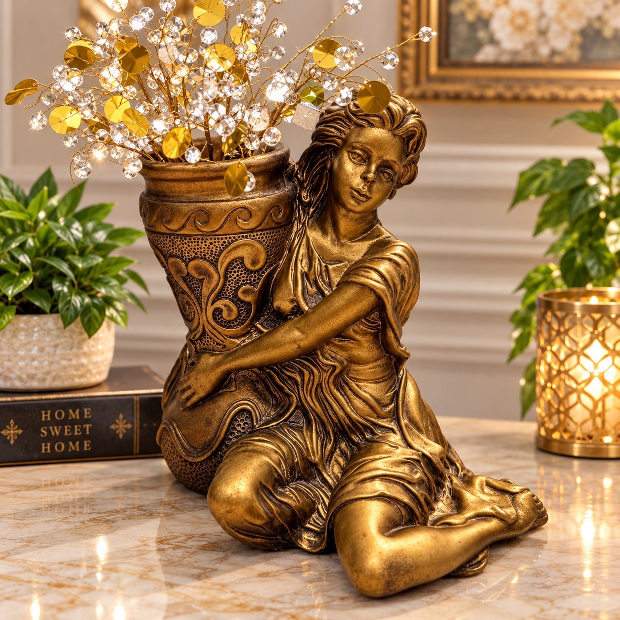Vintage 1963 Universal Statuary Planter – Bronze Goddess Sculpture