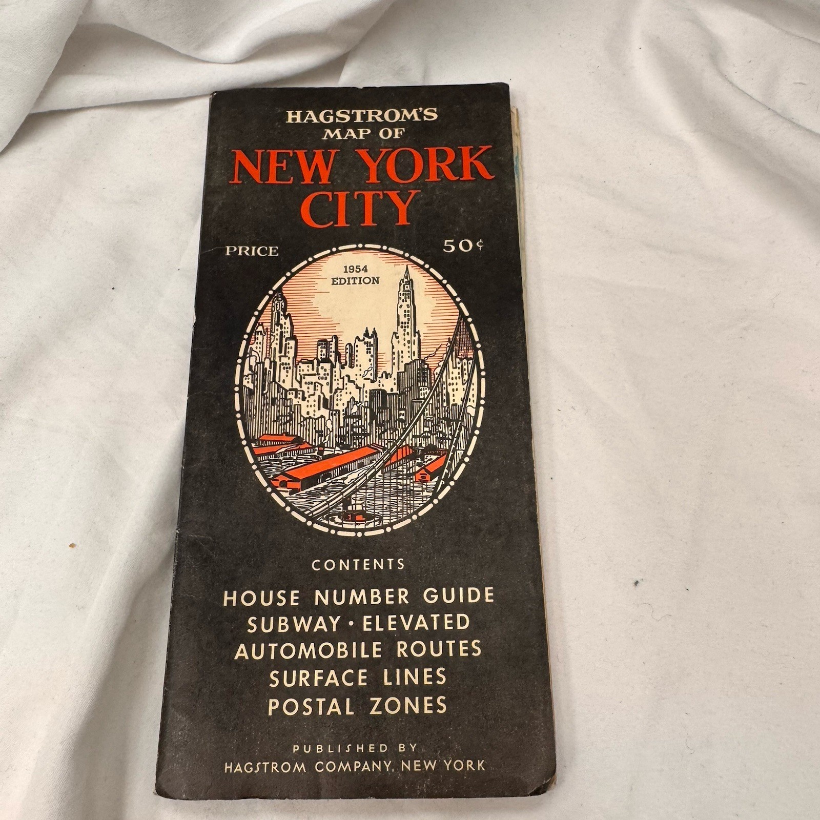 VINTAGE Hagstrom\'s Map of NEW YORK CITY Subway Bus Lines Boroughs Transit Guide