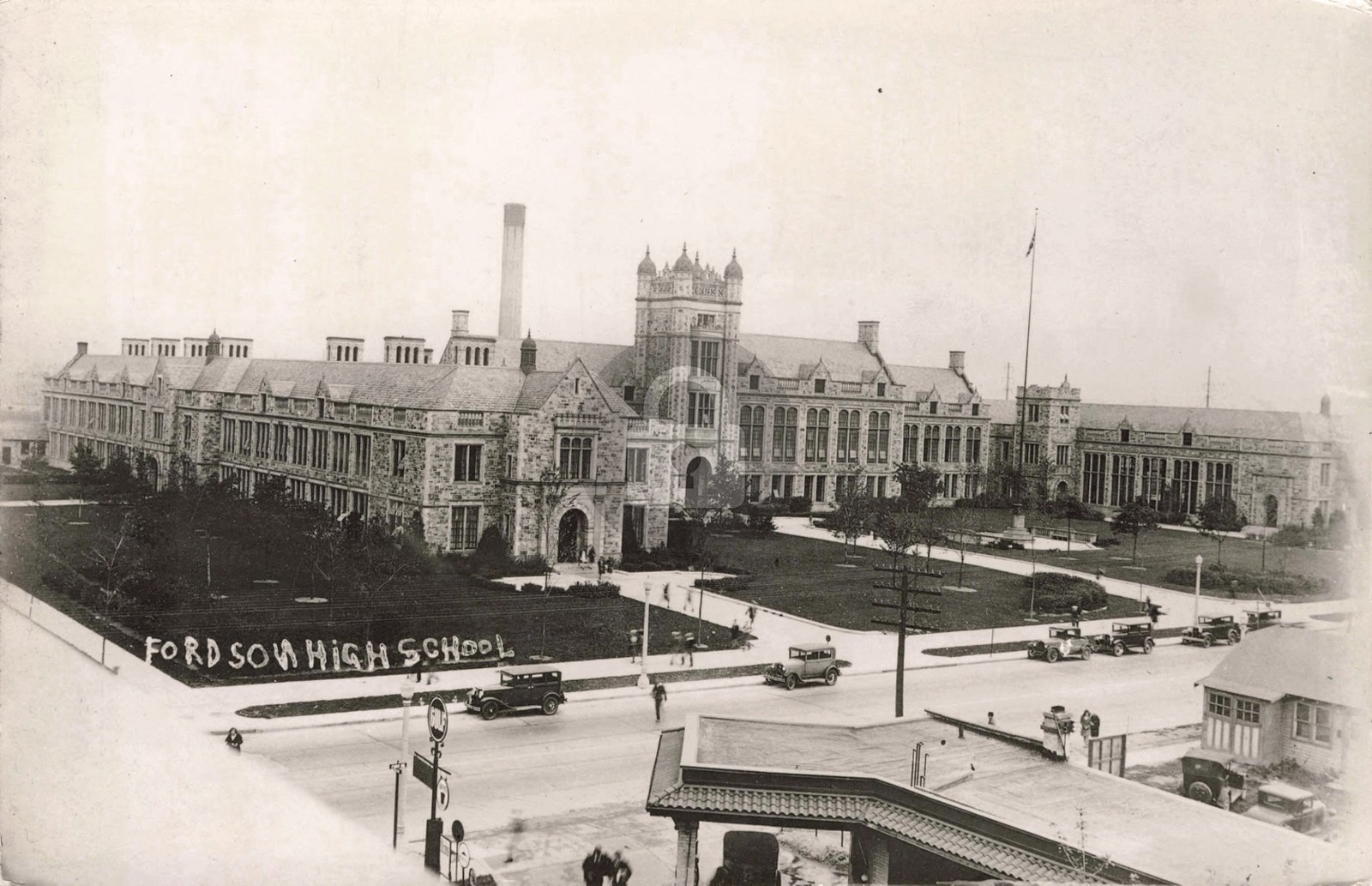 Fordson High School Dearborn MI Michigan 1932 RPPC Photo Postcard COPY