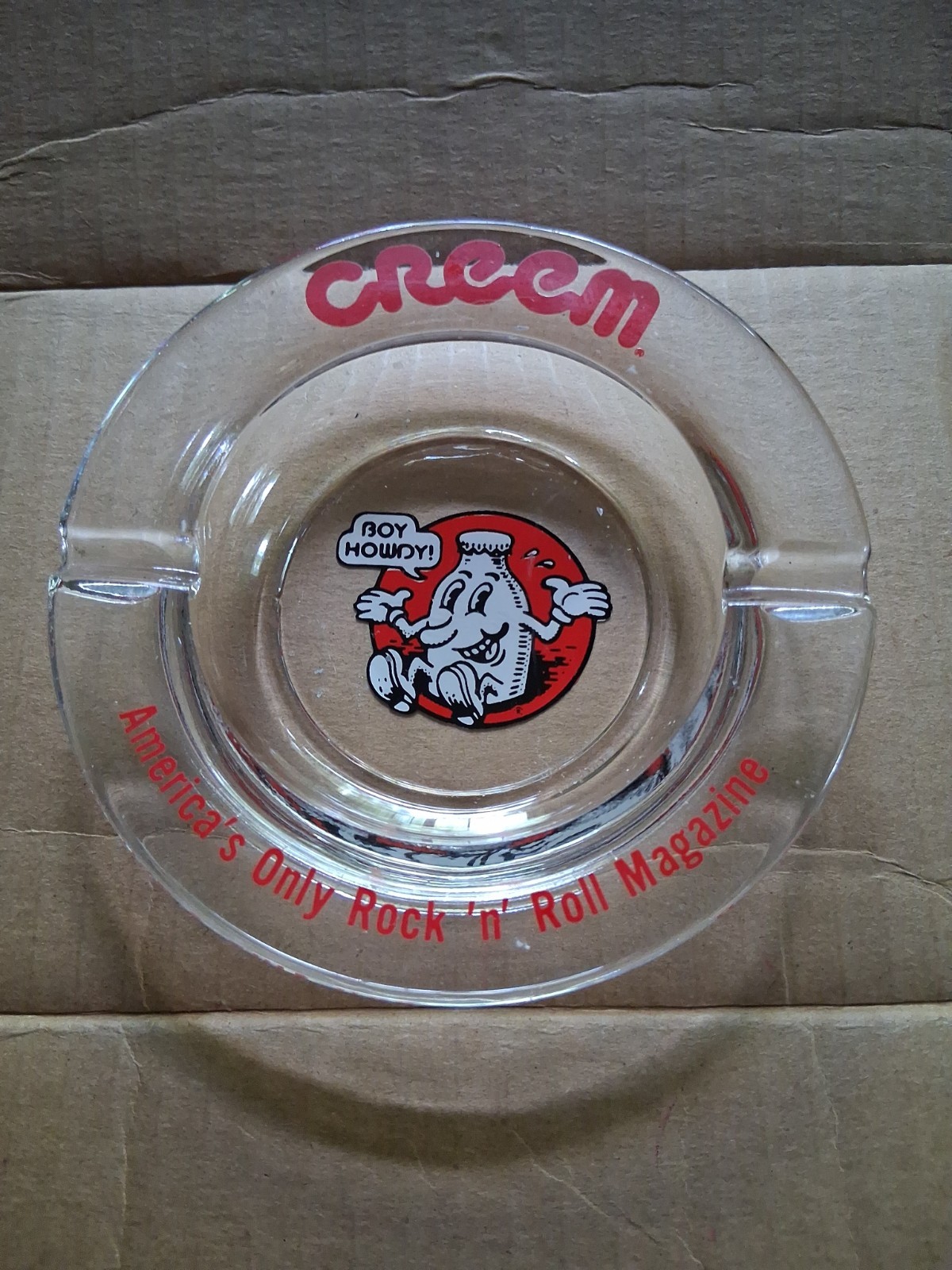 CREEM magazine Boy Howdy vintage glass ashtray Rare Rock N Roll