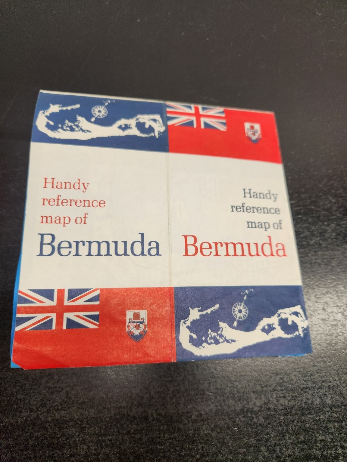 Vintage Handy Reference Map of Bermuda Travel Guide Tourism Souvenir
