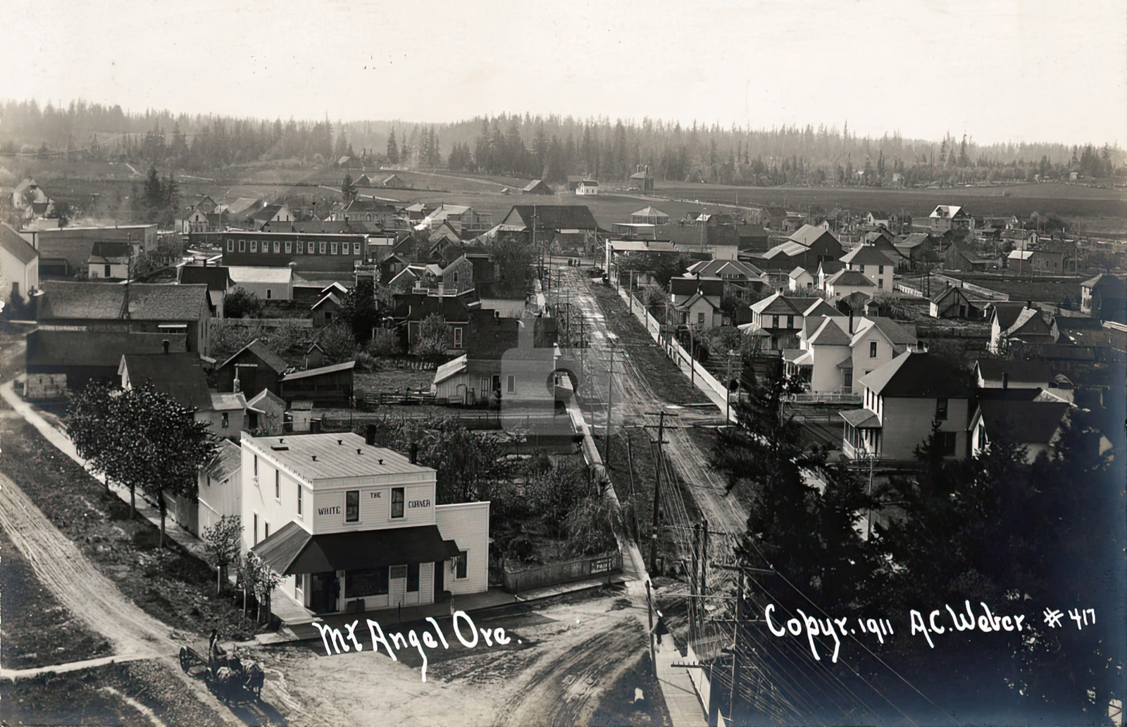 Mt. Angel OR Oregon 1911 RPPC Photo Postcard COPY