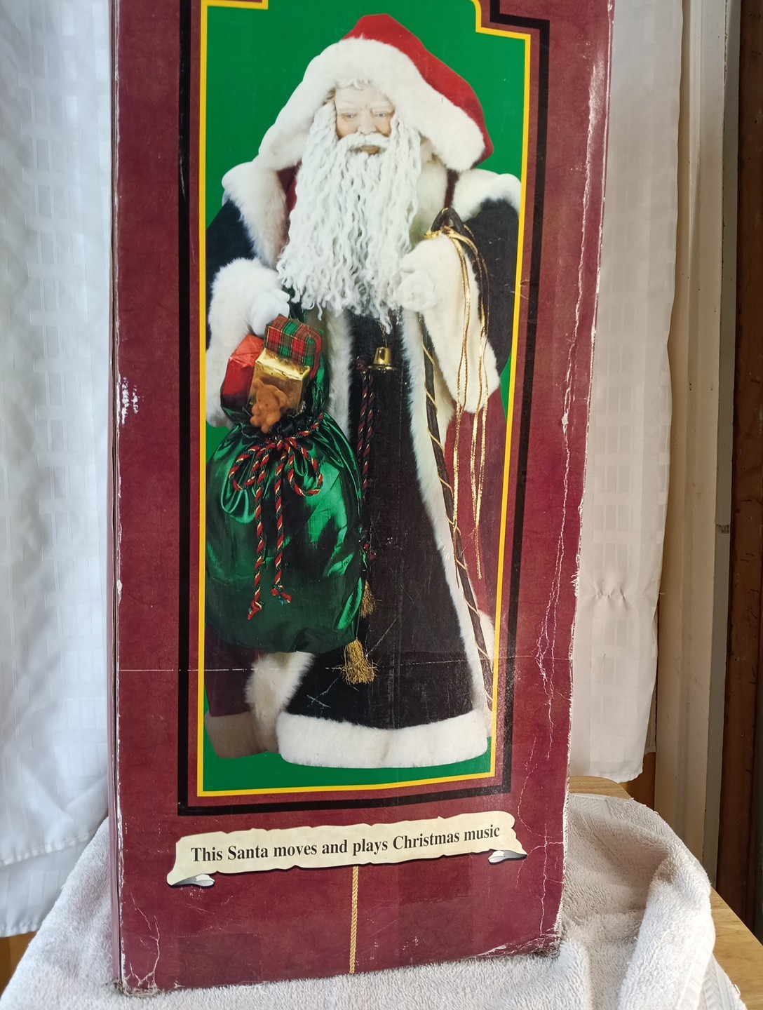 Vintage 1995 Gemmy Old World Santa Christmas Animated Music 27\