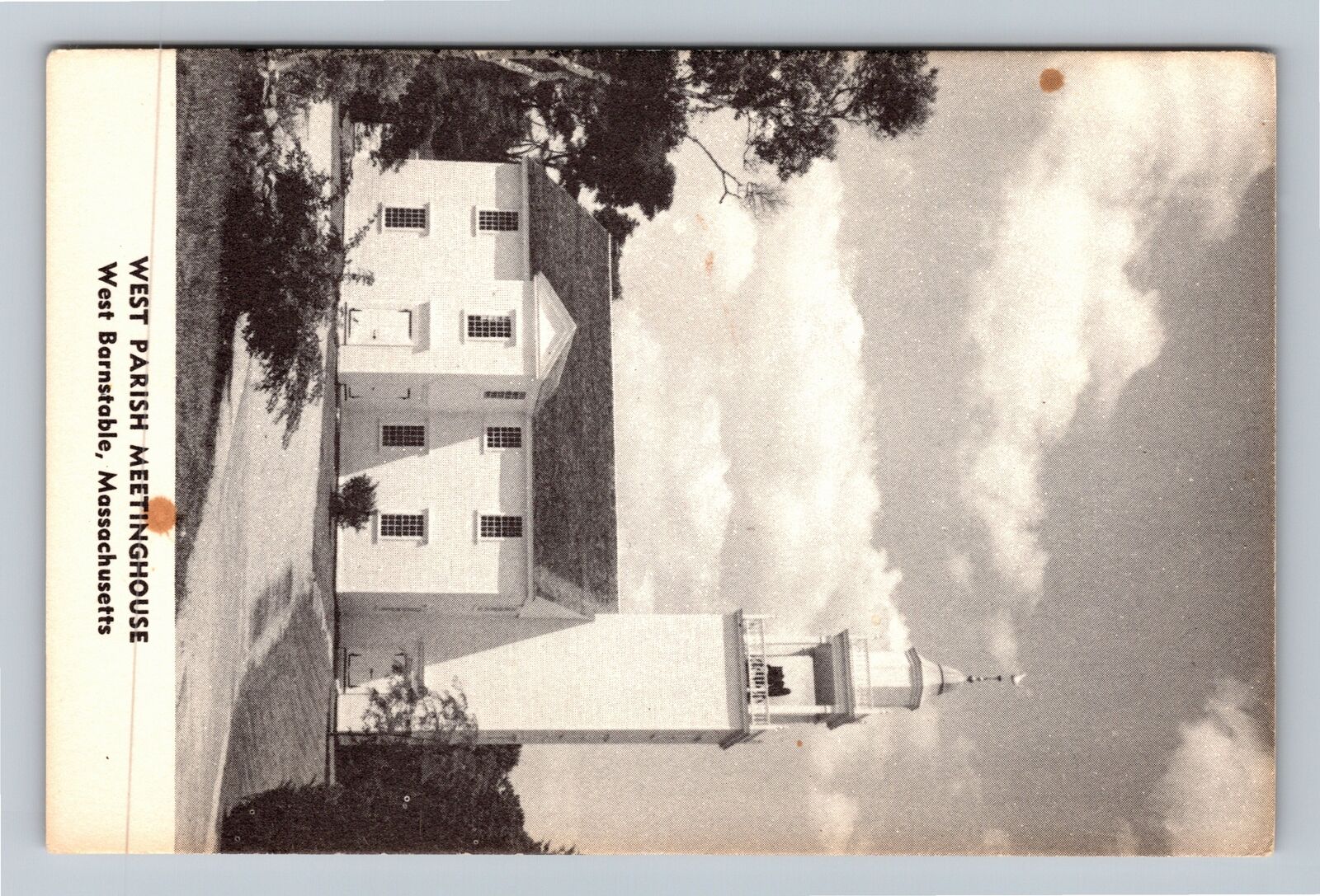 West Barnstable MA-Massachusetts, West Parish Meetinghouse Vintage Postcard
