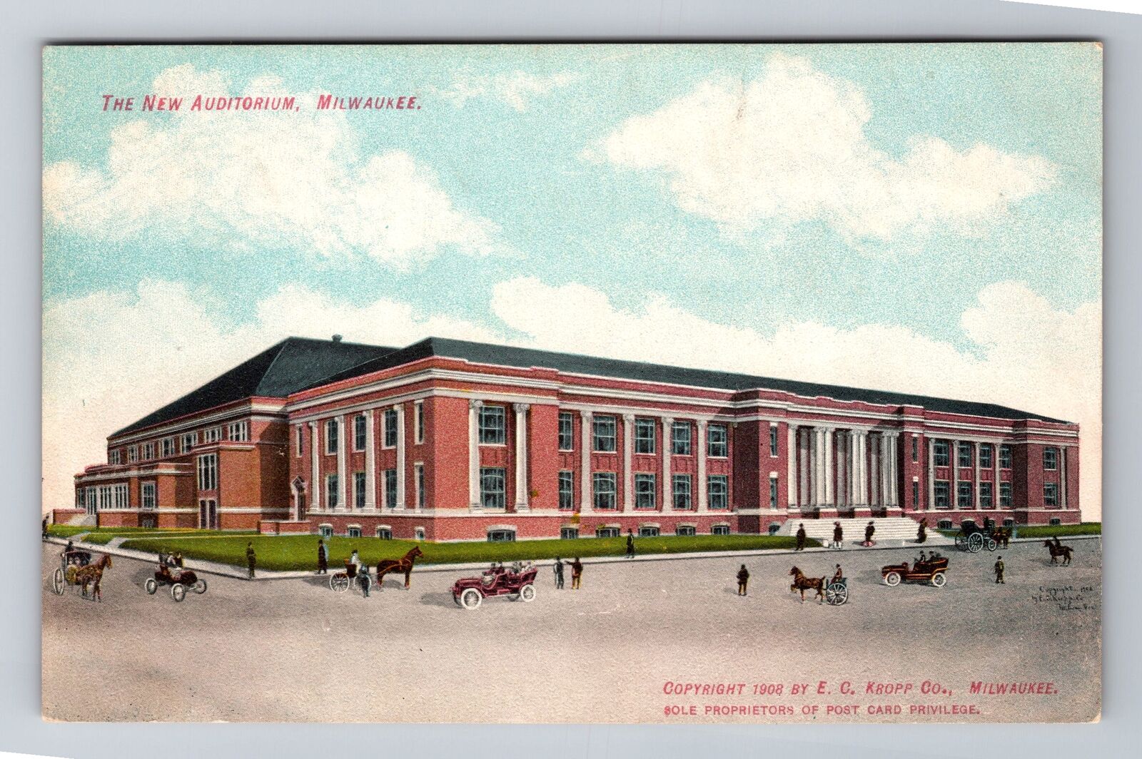 Milwaukee WI-Wisconsin, The New Auditorium, Antique, Vintage Souvenir Postcard