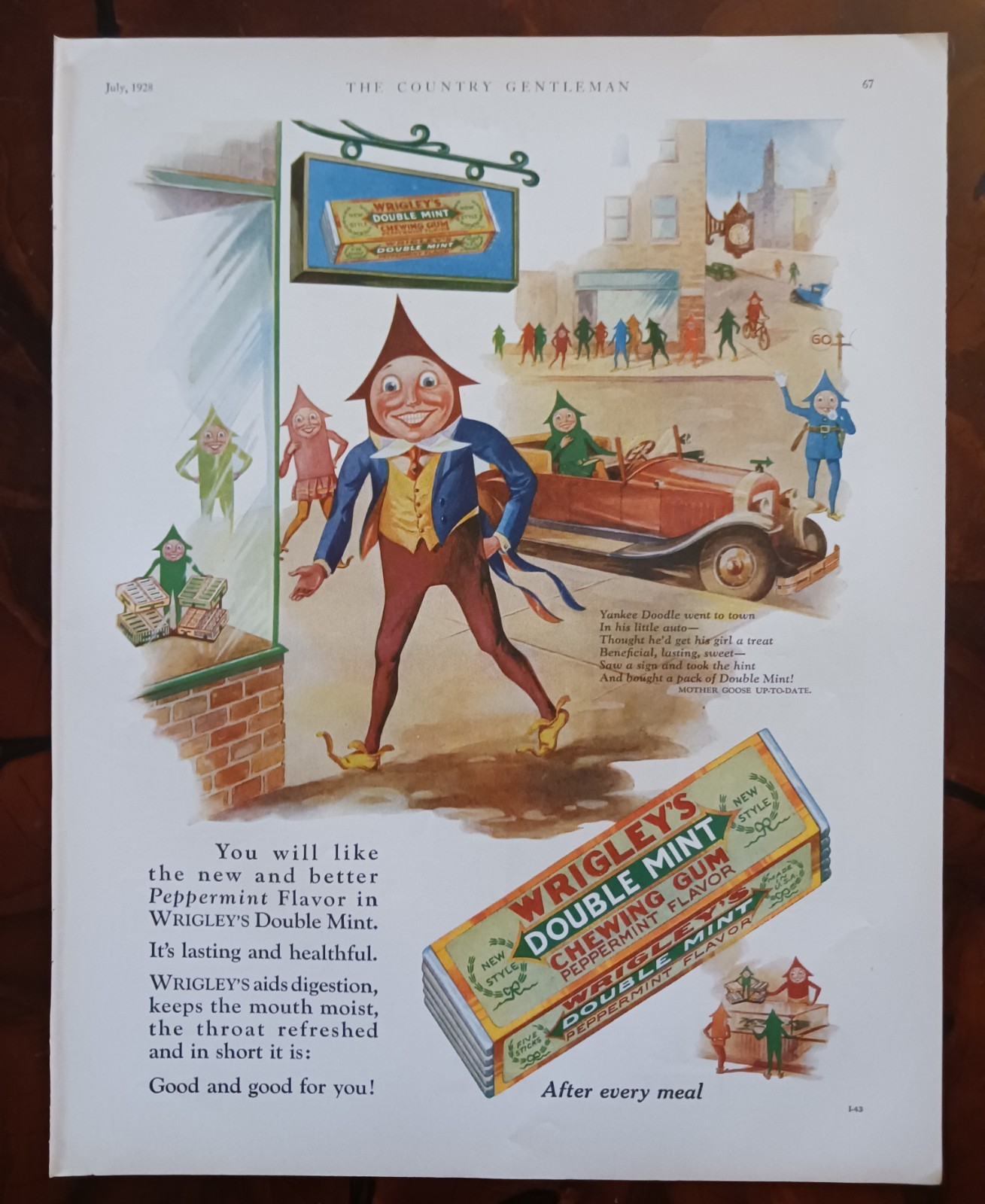 1928 Wrigley\'s Double Mint Chewing Gum & General Tire Vintage Print Ads