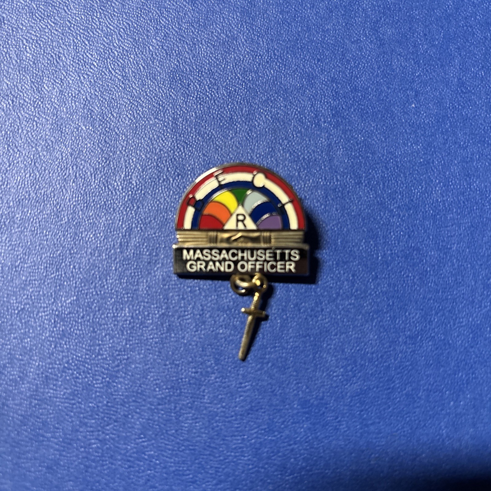 Vintage BFCL Masonic PIN Order of the Rainbow Girls Gold Gavel Guard Brooch 