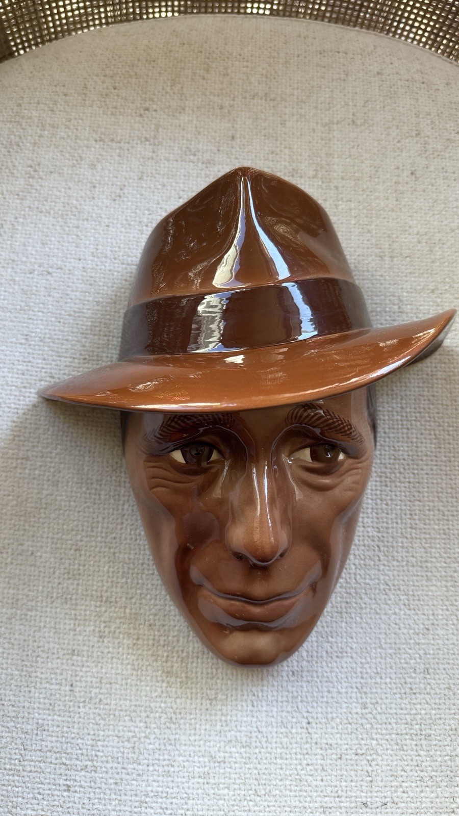 VTG Clay Art San Francisco 1988 Humphrey Bogart Mask Wall Hanging