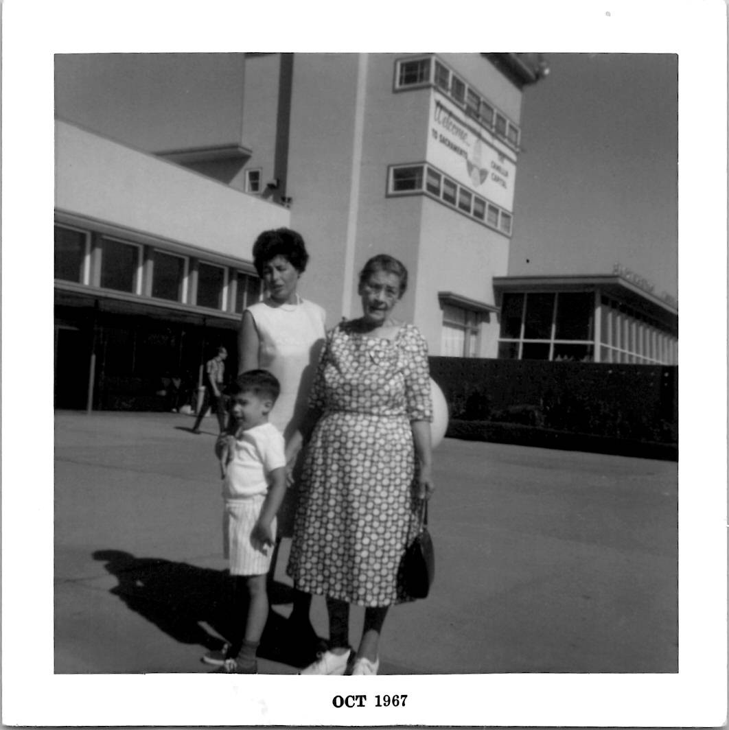 Family Arriving Departing Sacramento CA Executive Airport 1960s B&W VTG Photo