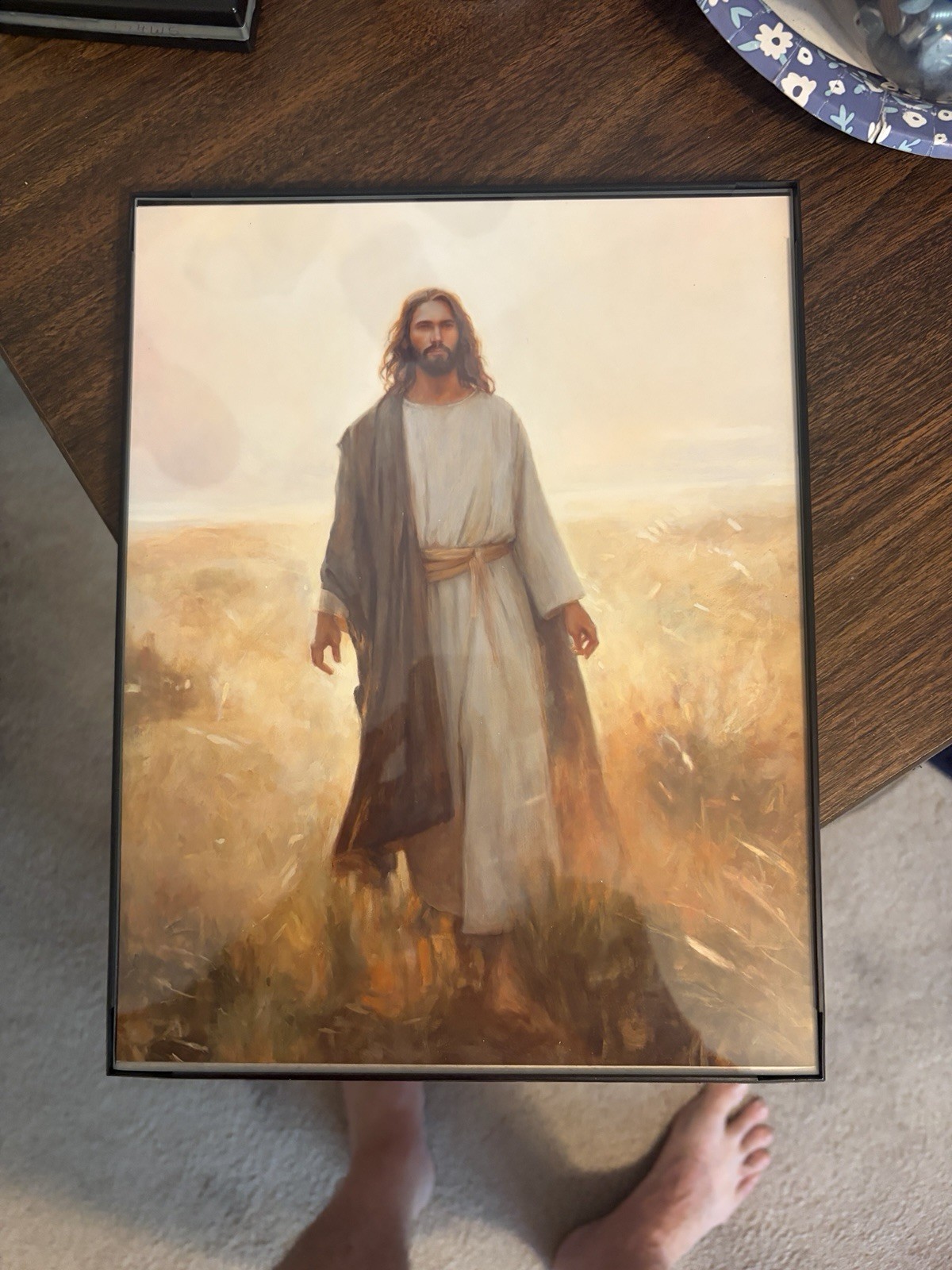 Jesus The Christ Walking Outdoors Framed, 8.5x11 Print, Plastic Frame