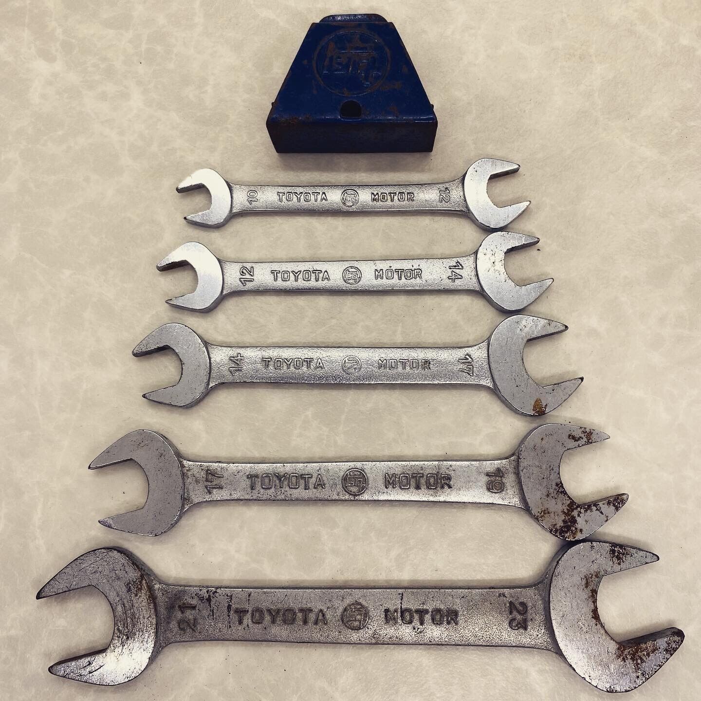 TOYOTA Vintage Wrench KTC Clip Set of 5 JDM Hand Tool Teq Old Logo