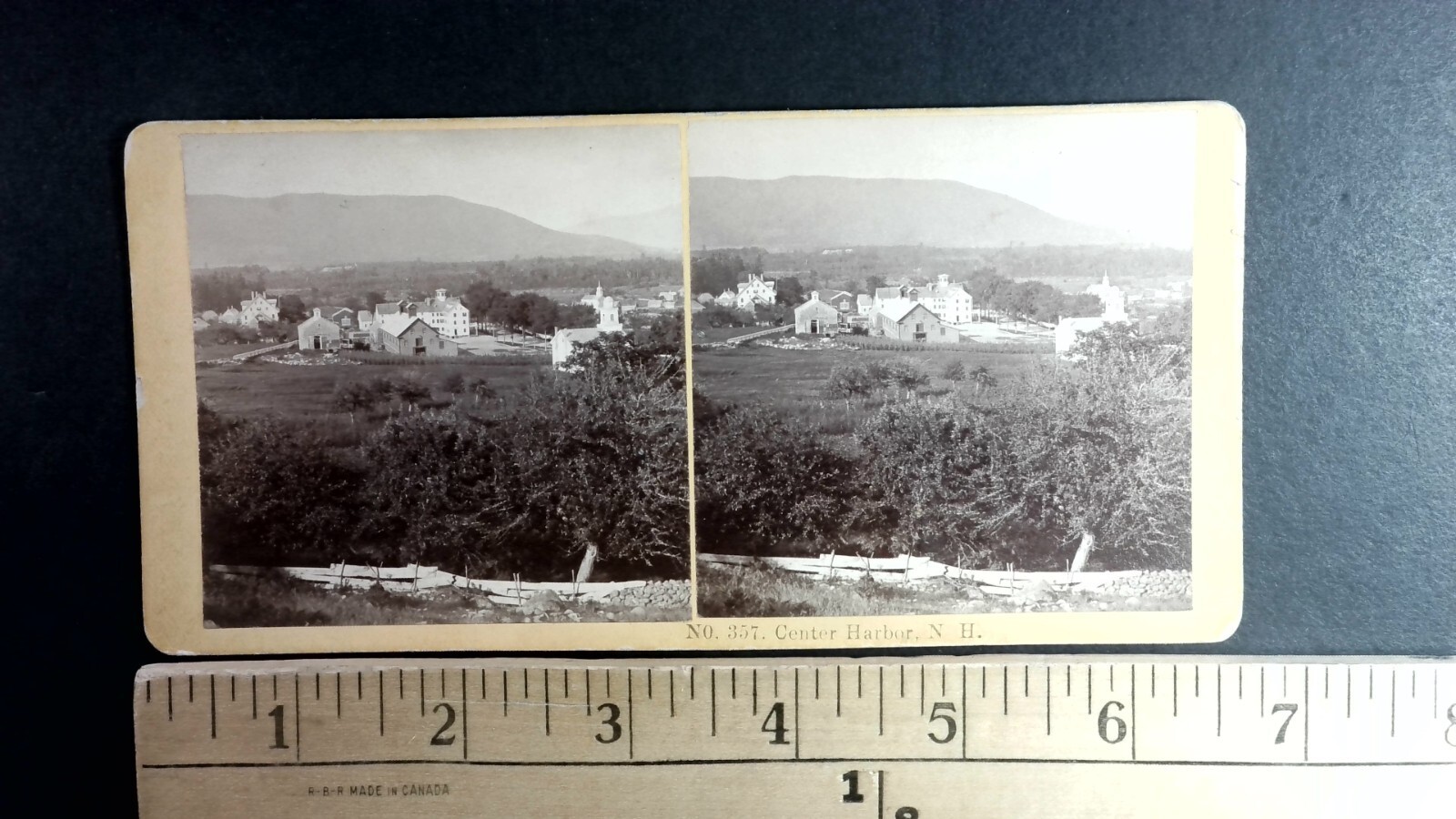 Center Harbor NH Stereoview Kilburn Brothers Village Scene 1870s