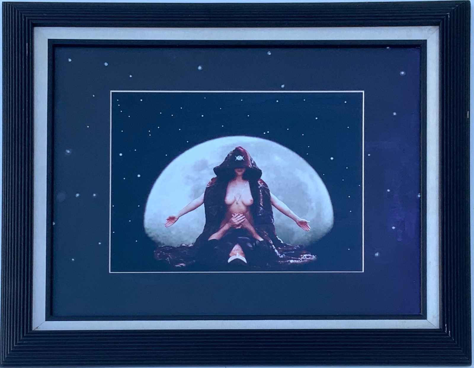 Dark Spiritual Art Photography Female W/ Moon Photo Framed & Matted 25\