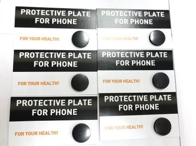 6 shungite circular protective plates phone, polished EMF protection Karelia