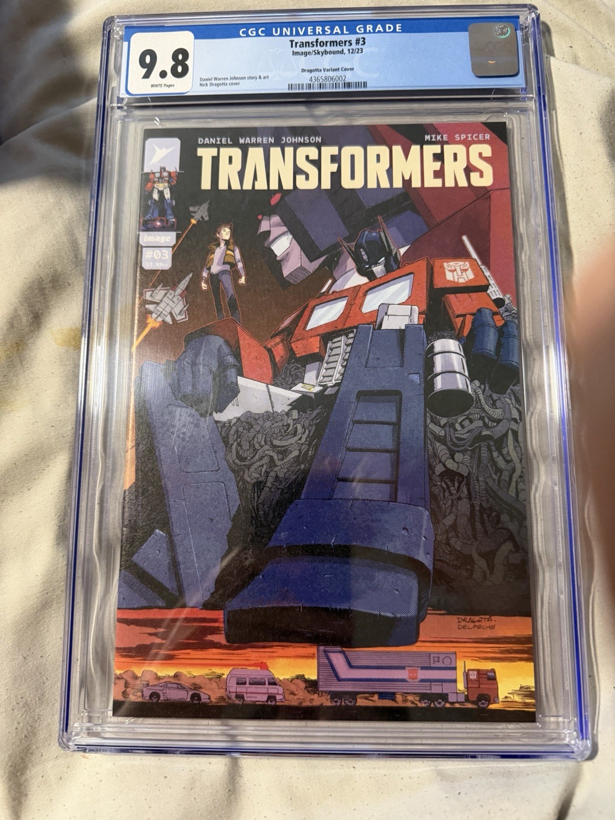 TRANSFORMERS #3 1:50 CGC 9.8 NICK DRAGOTTA VARIANT SUPER RARE LOW POP 17
