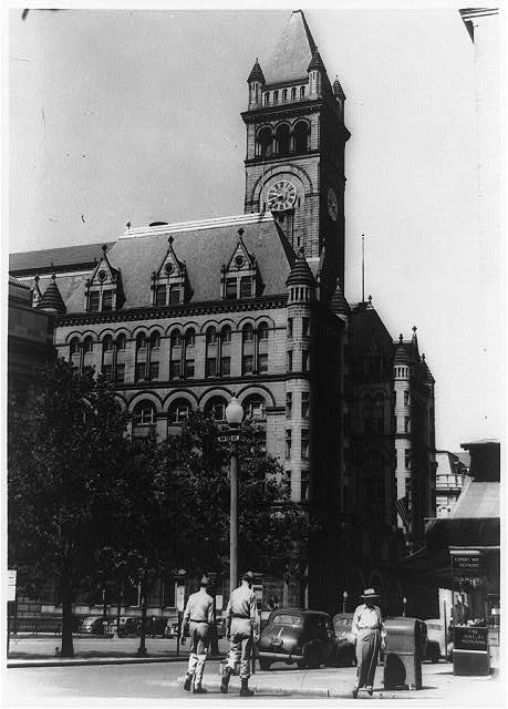 Old Post Office,Washington,DC,Soldiers,Clock Tower,c1944,10th & D Streets