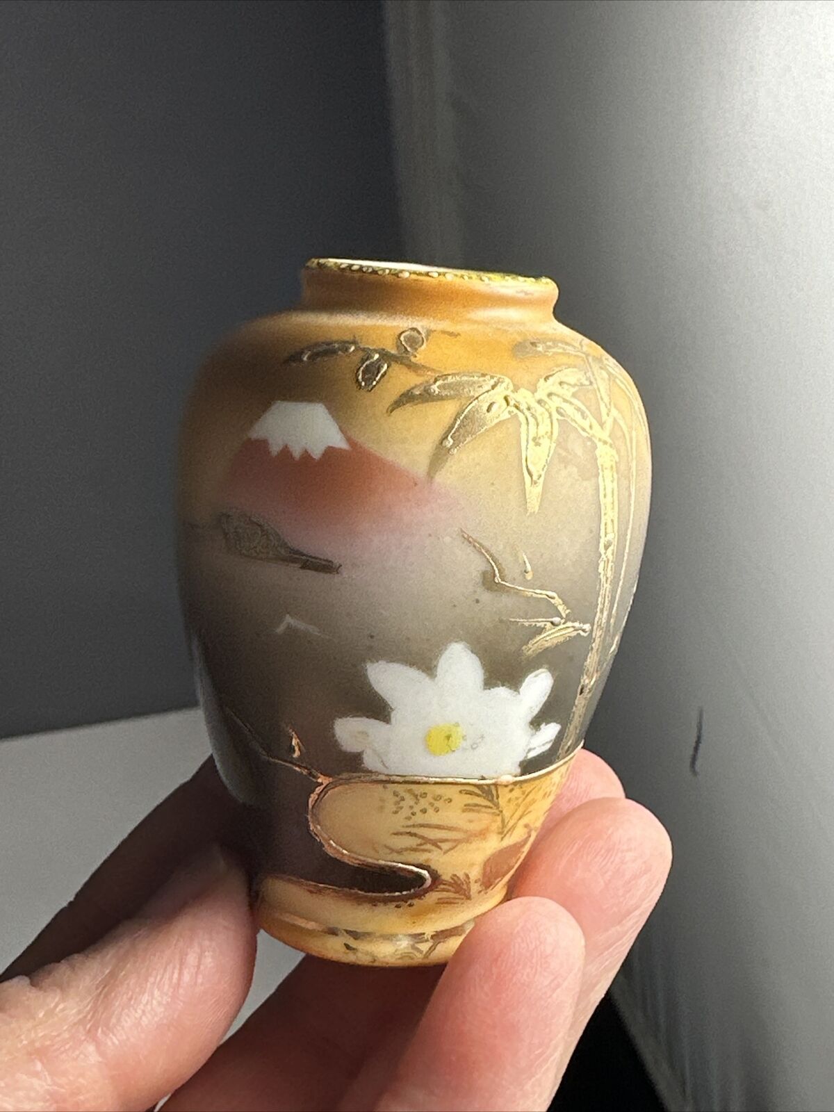 Vintage Miniature Mid-Century Japanese Porcelain Vase