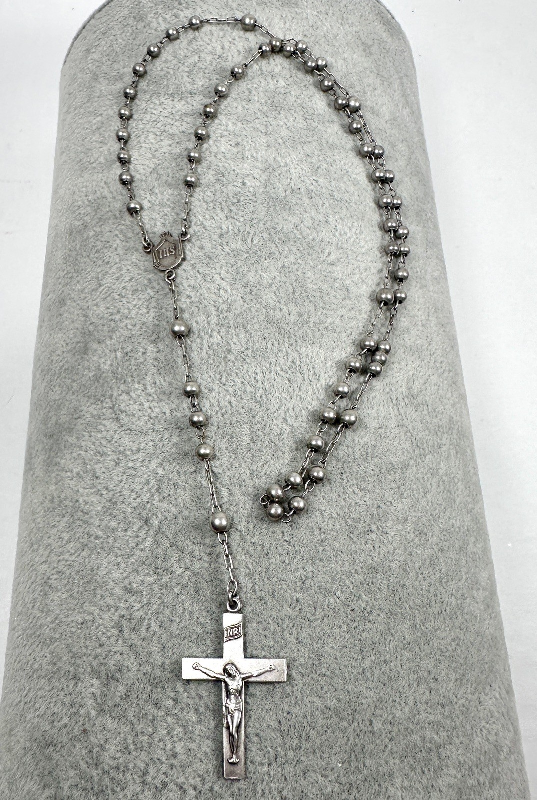Lamode Sterling Silver Rosary for Baby Child 13 inch Necklace Vintage
