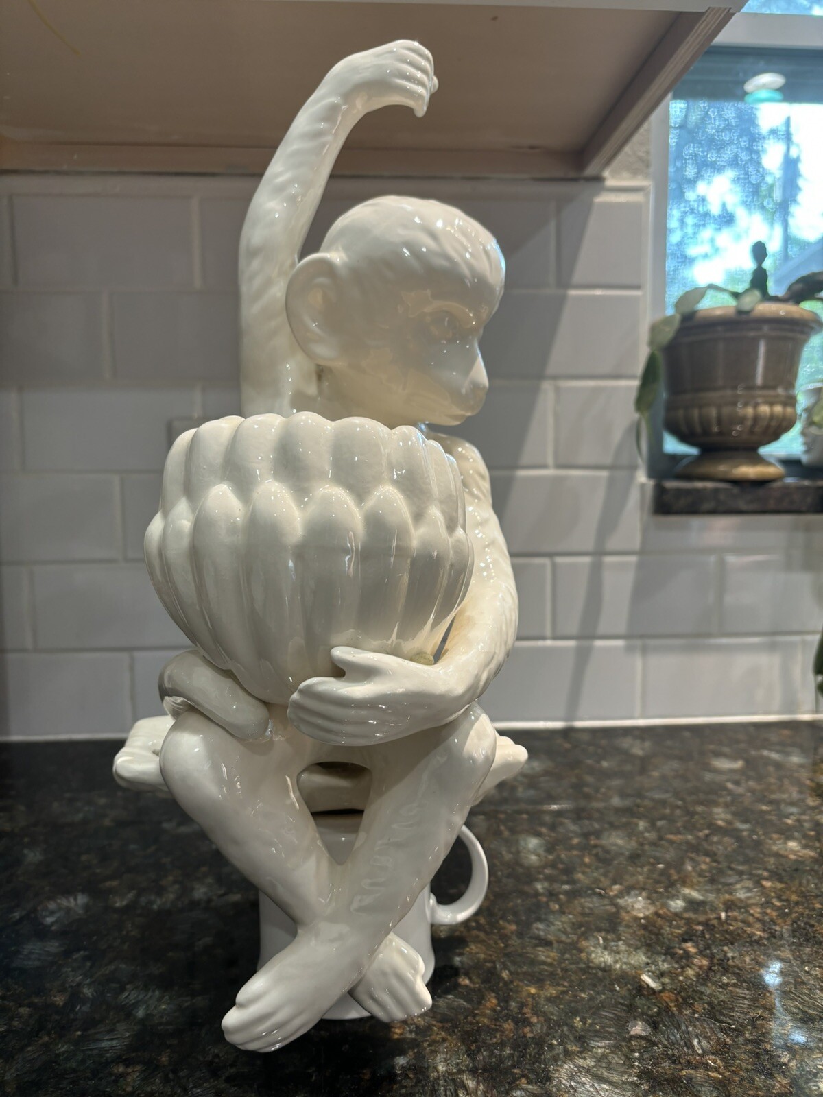 MCM ceramic Monkey On Swing 