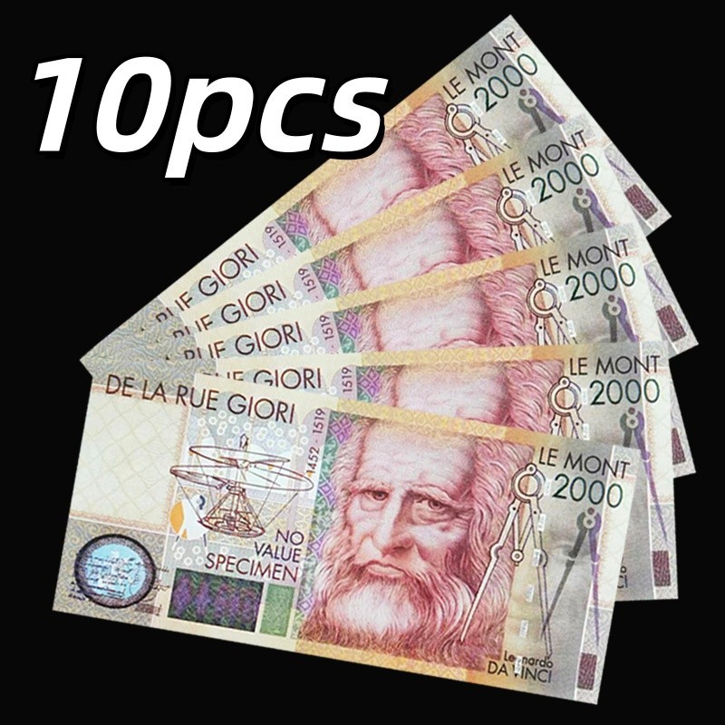 10 PCS De La Rue GIORI, Fantasy Test Note/Specimen 2000 Leonardo Da Vinci, UNC