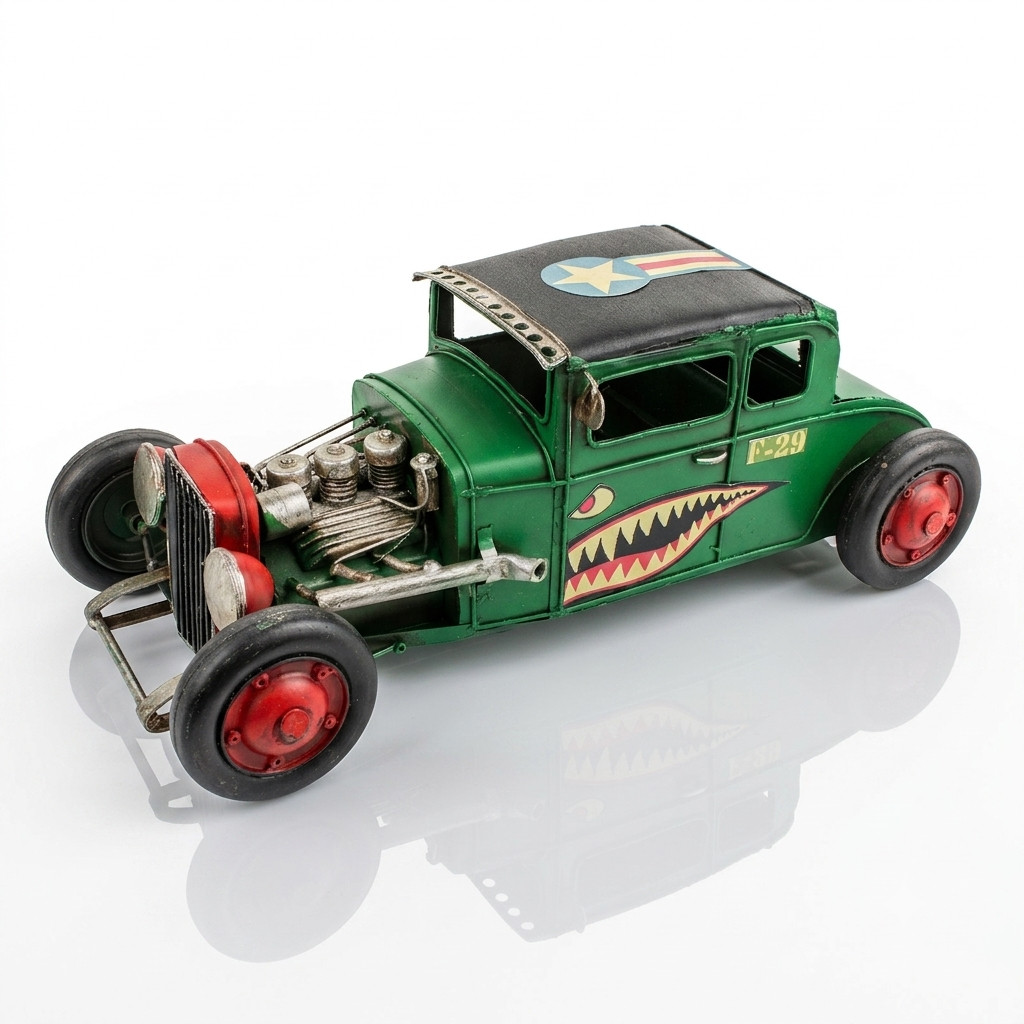 Rustic Vintage 32 Coupe Hot Rod Model Metal Car Man Cave Garage Decor 12.5 inch