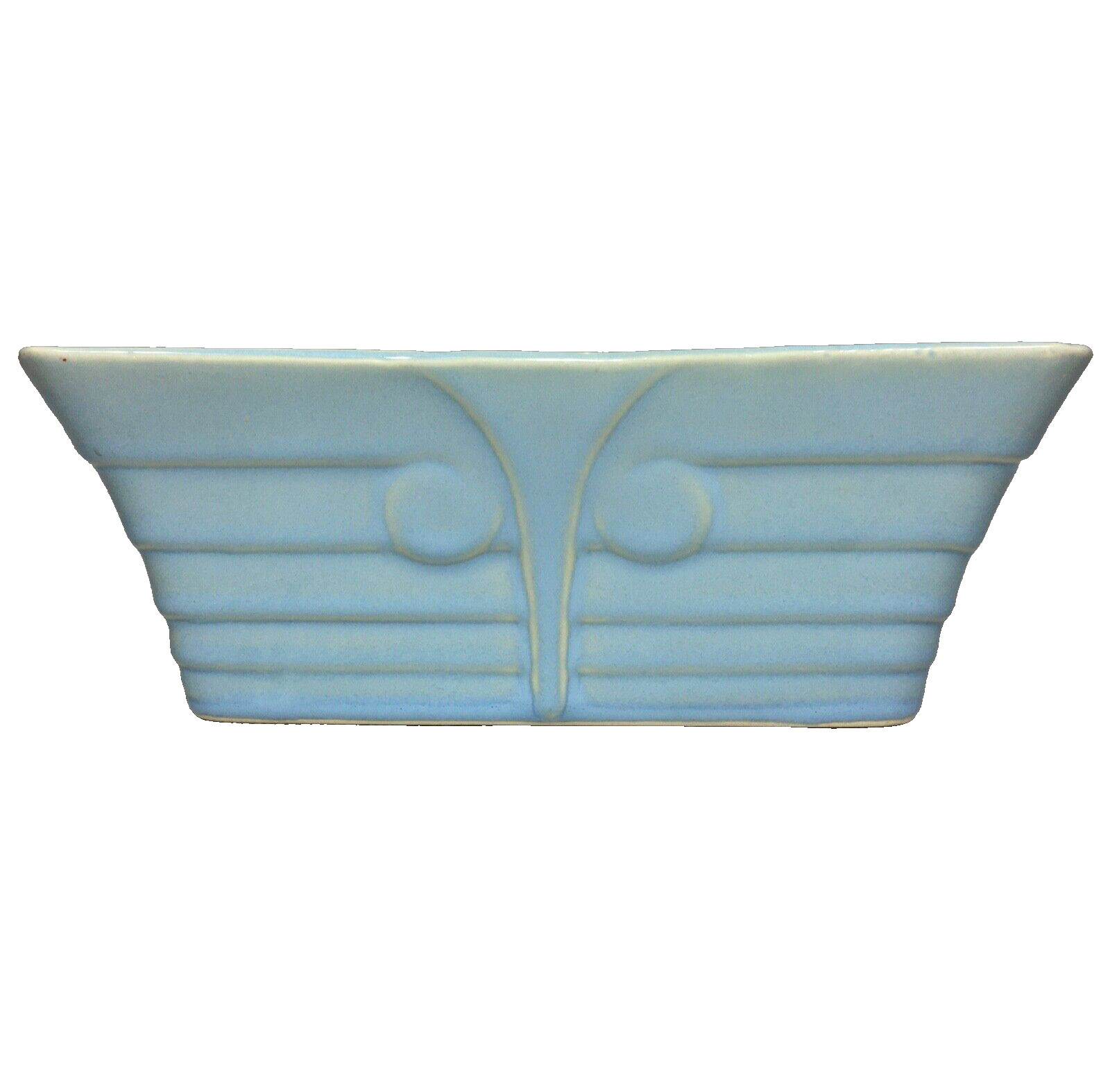 Brush McCoy Pottery Vintage Blue Rectangular Planter 885 Art Deco Mid Century