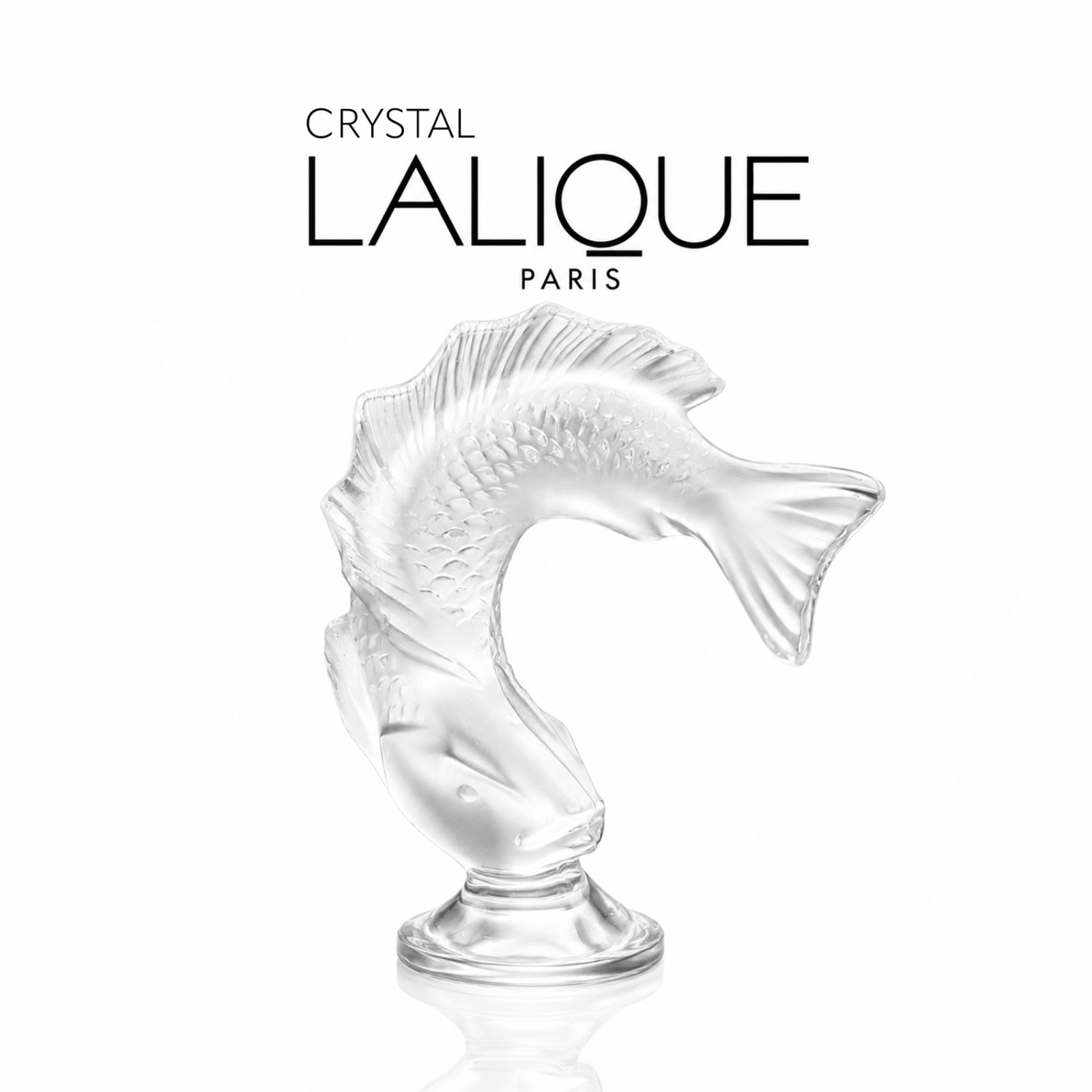 LALIQUE France Koi Fish Crystal Figurine Paperweight Signed Mint 3.5in Frosted LALIQUE France Koi Fish Crystal Figurine Paperweight Signed Mint 3.5in Frosted
