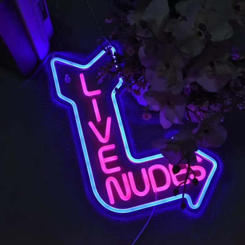 Live Nudes Arrow Pole Girl Neon Light Sign 14\
