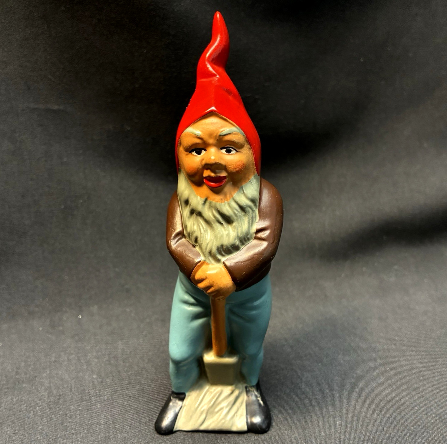 Vintage German Garden Gnome Holding Shovel Figure 6