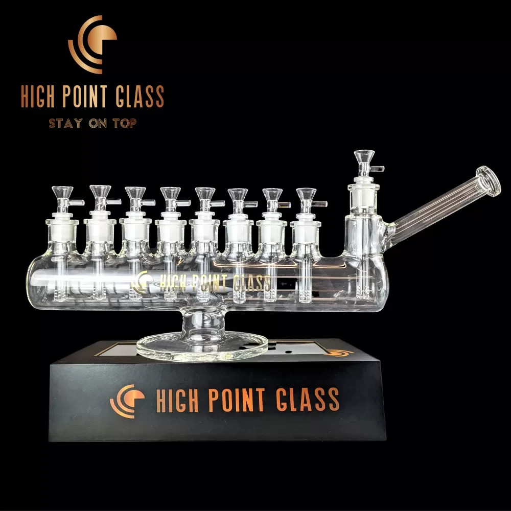 High Point Glass - Smoke-labra Menorah Water Pipe - Clear *USA*