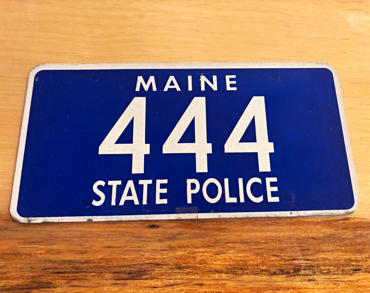 Maine State Police Blue License Plate 