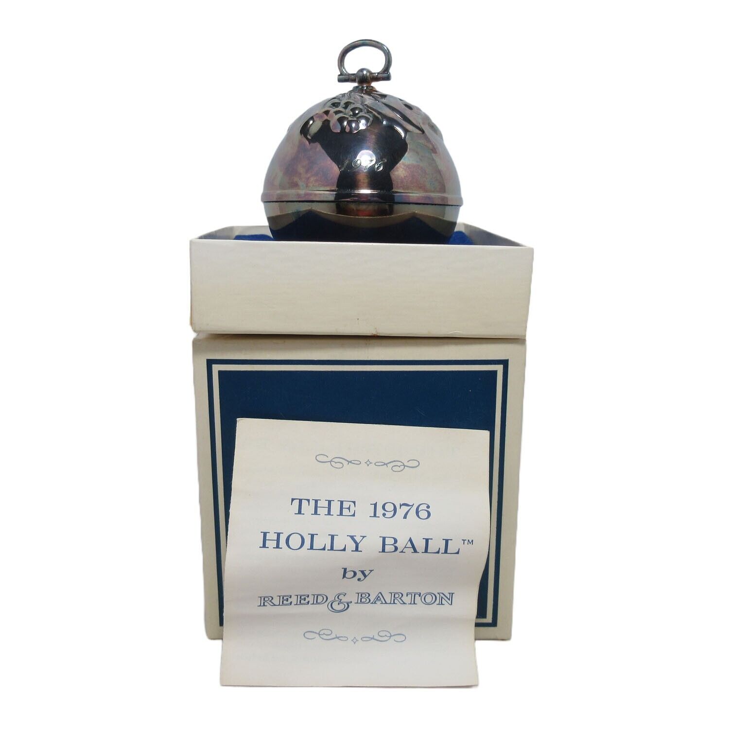 The 1976 Holly Ball by Reed & Barton Silver Plated Christmas Ornament 1st Ed.