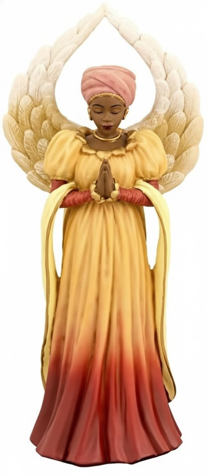 Ebony Treasures Positive Images Serenity Angel Orange Resin 11 Inch Standard