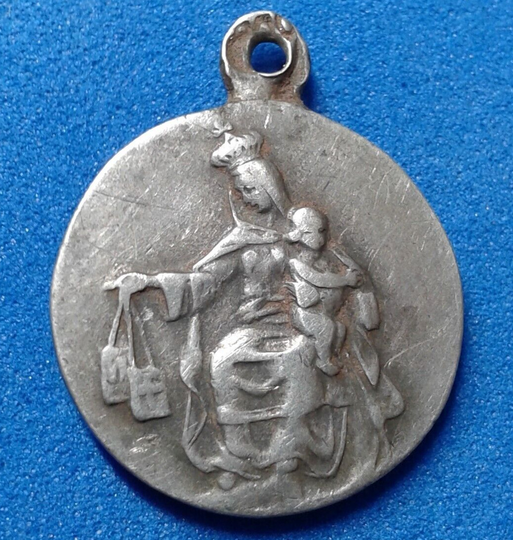 Vintage Silver Religious Medallion  Virgin Mary with Jesus