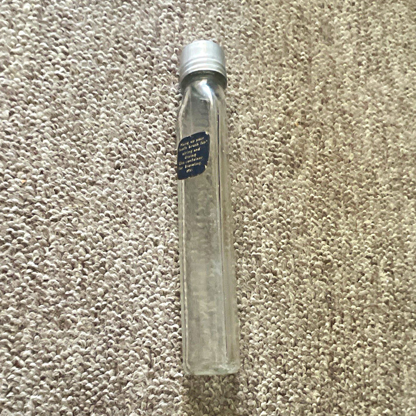 Owens Embossed Clear Glass Medicine Bottle \