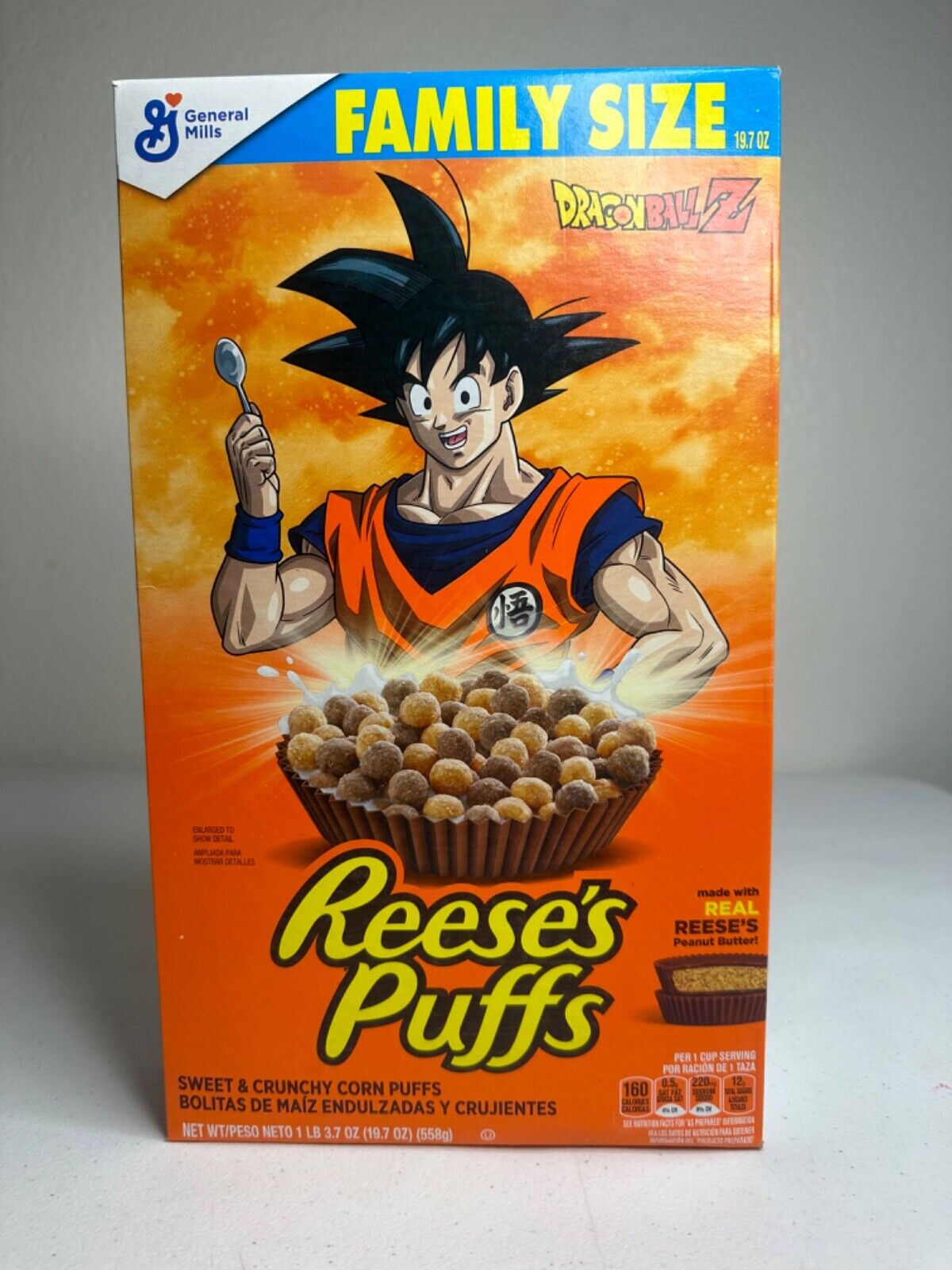 Reese's Puffs Cereal Dragonball Z Limited Edition Family Size Collectible Box