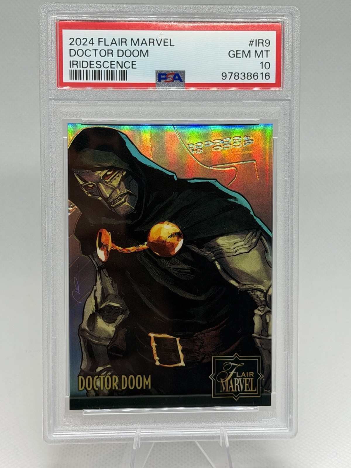 2024 Flair Marvel Dr Doom Iridescence PSA 10 Gem Mint Low Pop Doomsday 2024 Flair Marvel Dr Doom Iridescence PSA 10 Gem Mint Low Pop Doomsday