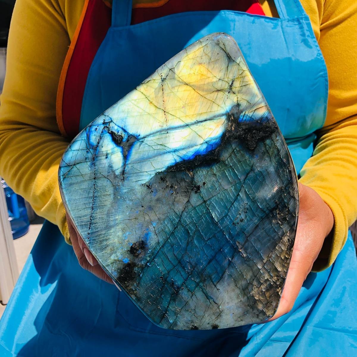 6.82LB Large Natural Gorgeous Labradorite Quartz Crystal Stone Specimen Healing