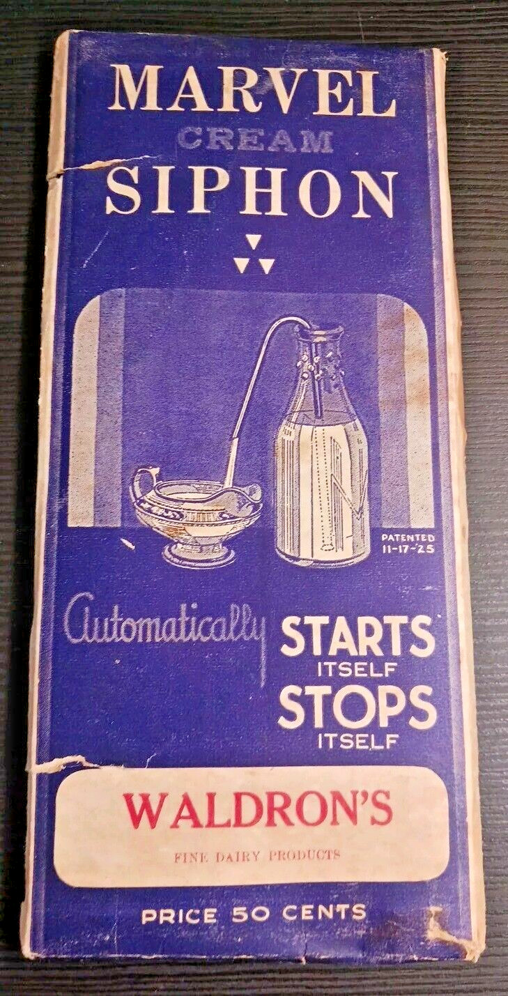 Vtg Marvel Cream Siphon National Dairy Svc Waldron\'s Promo Giveaway NDS 1950s