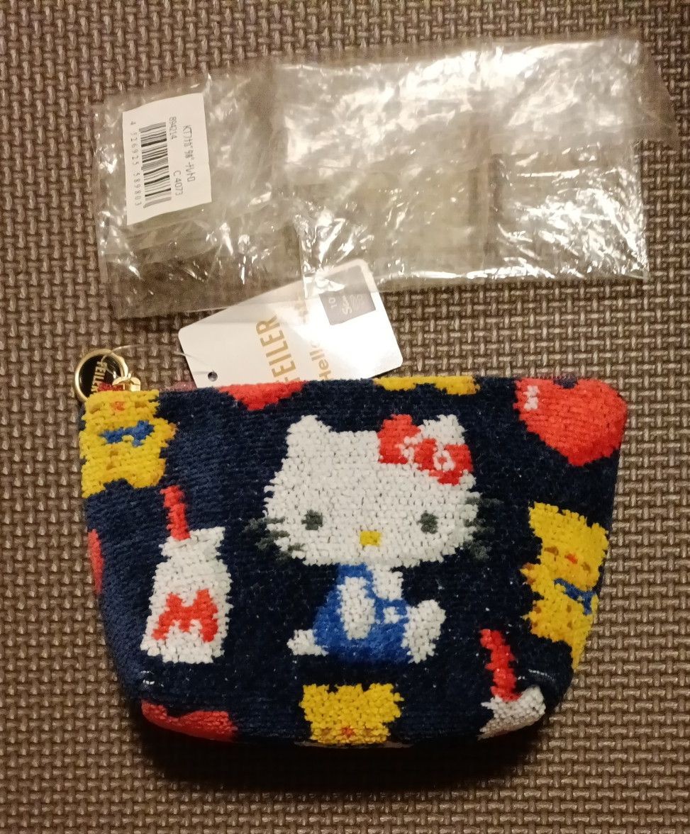 FEILER Sanrio Collaboration Hello Kitty Navy Pouch With Tag Small Bag