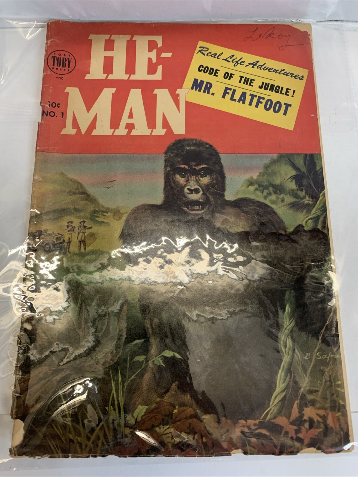Vintage 1954 “He-Man Real Life Adventures” No. 1 Toby Press Golden Age Magazine