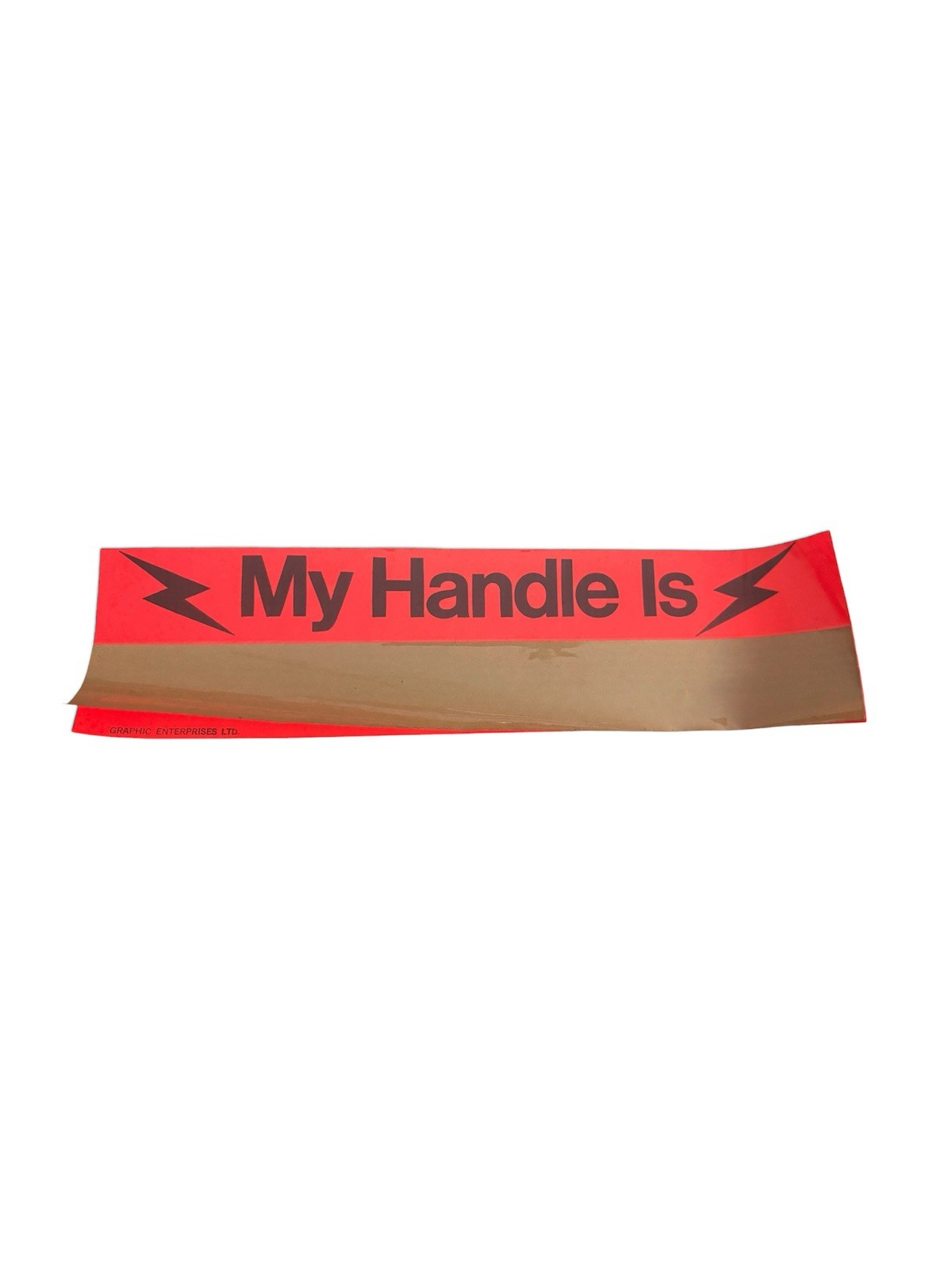 Vintage My Handle Is Lightning Bolt CB Radio Bumper Sticker 12x3