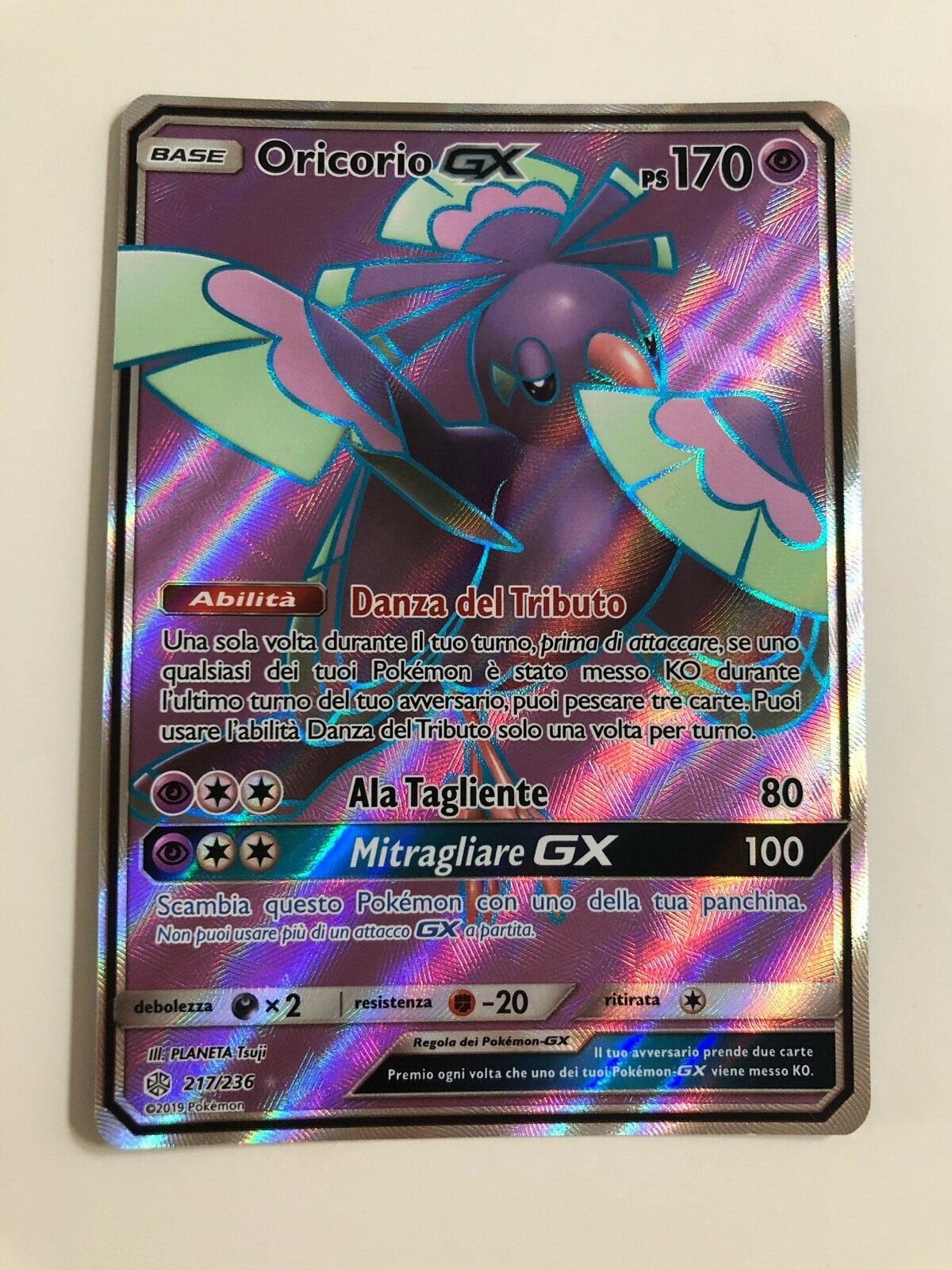 Pokemon Oricorio GX Full art 217/236