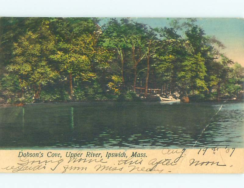 Ipswich MA postcard DOBSON\'S COVE UPPER RIVER o/24 AE6826 Ipswich MA postcard DOBSON\'S COVE UPPER RIVER o/24 AE6826