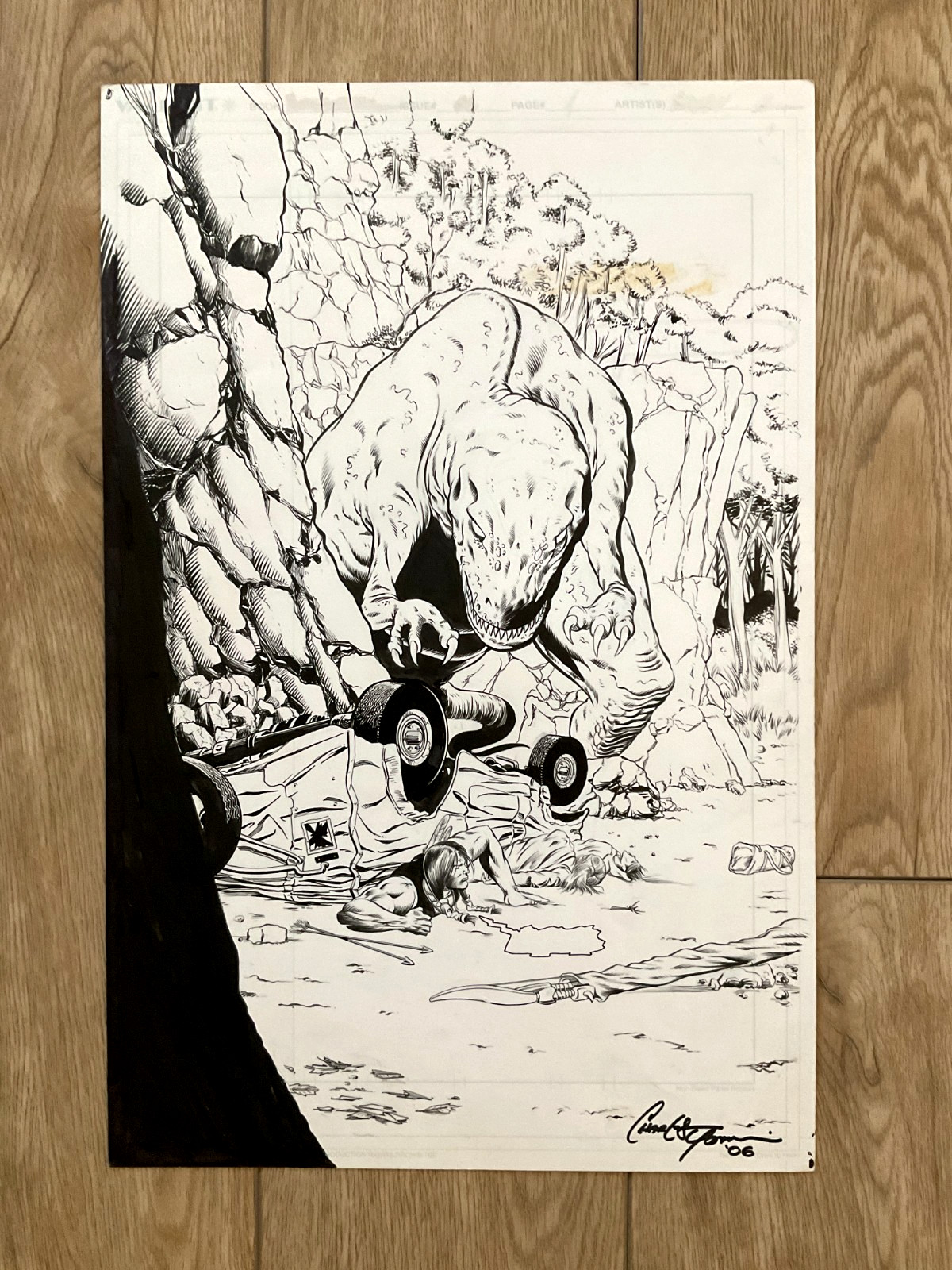 Turok Dinosaur Hunter #21 Page 1 Original Art Splash VALIANT Comics 1995 Turok Dinosaur Hunter #21 Page 1 Original Art Splash VALIANT Comics 1995