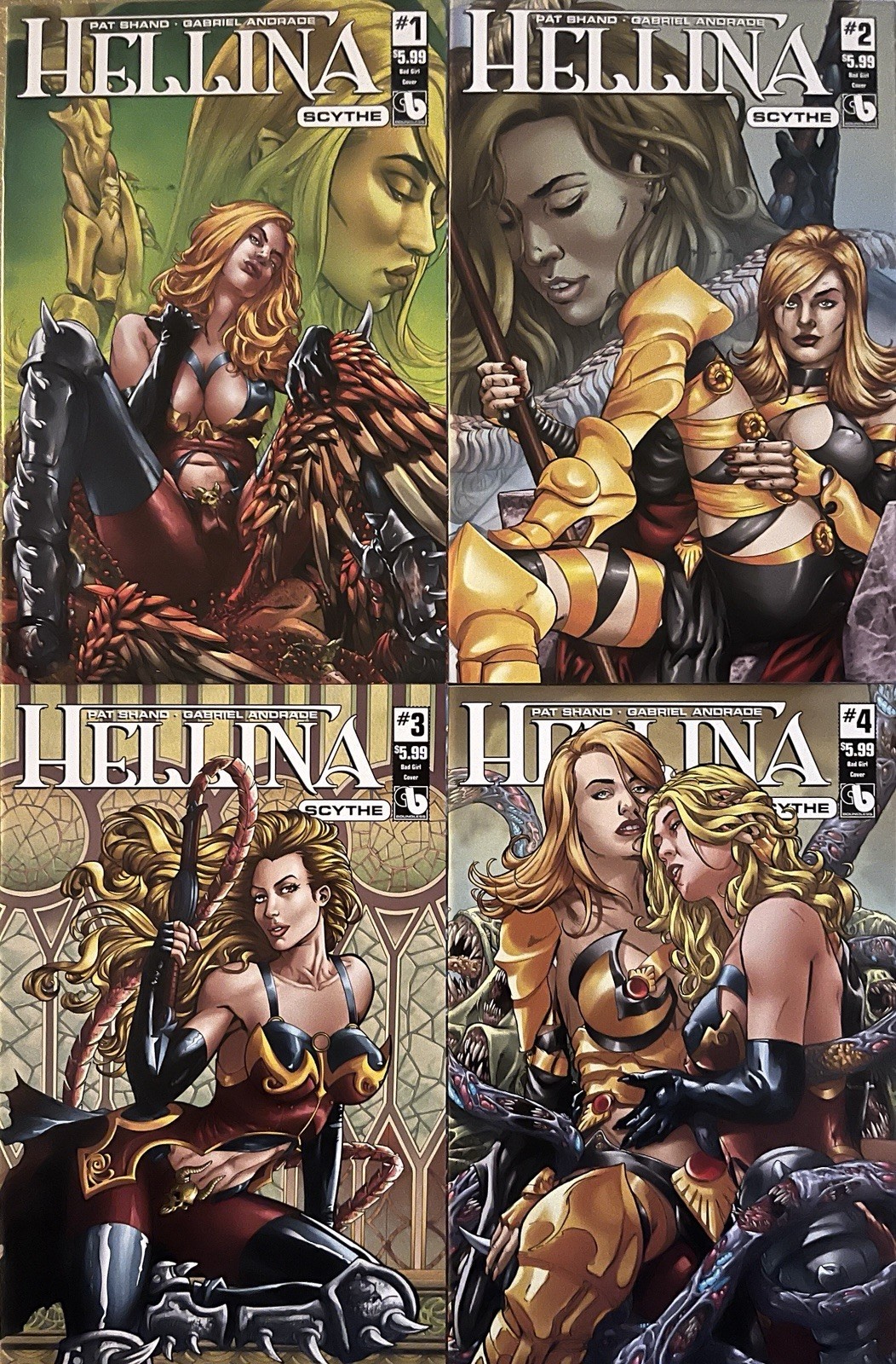 Hellina: Scythe #1,#2,#3,#4 Bad Girl Covers (Avatar Comics 2017) Hellina: Scythe #1,#2,#3,#4 Bad Girl Covers (Avatar Comics 2017)