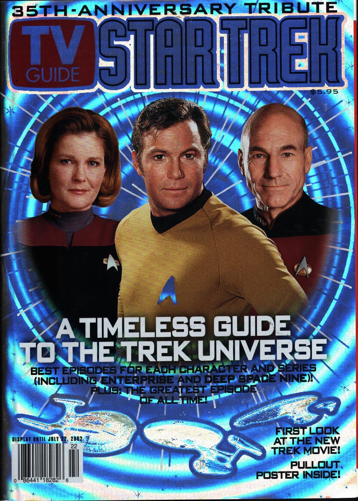Star Trek 35 Anniversary TV Guide Magazine June/July 2002 w/Pull-out shipsPoster