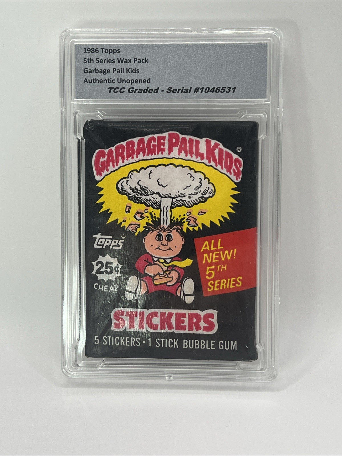1986 Topps Garbage Pail Kids 5th Series Wax Pack Authentic Unopened Encapsulated
