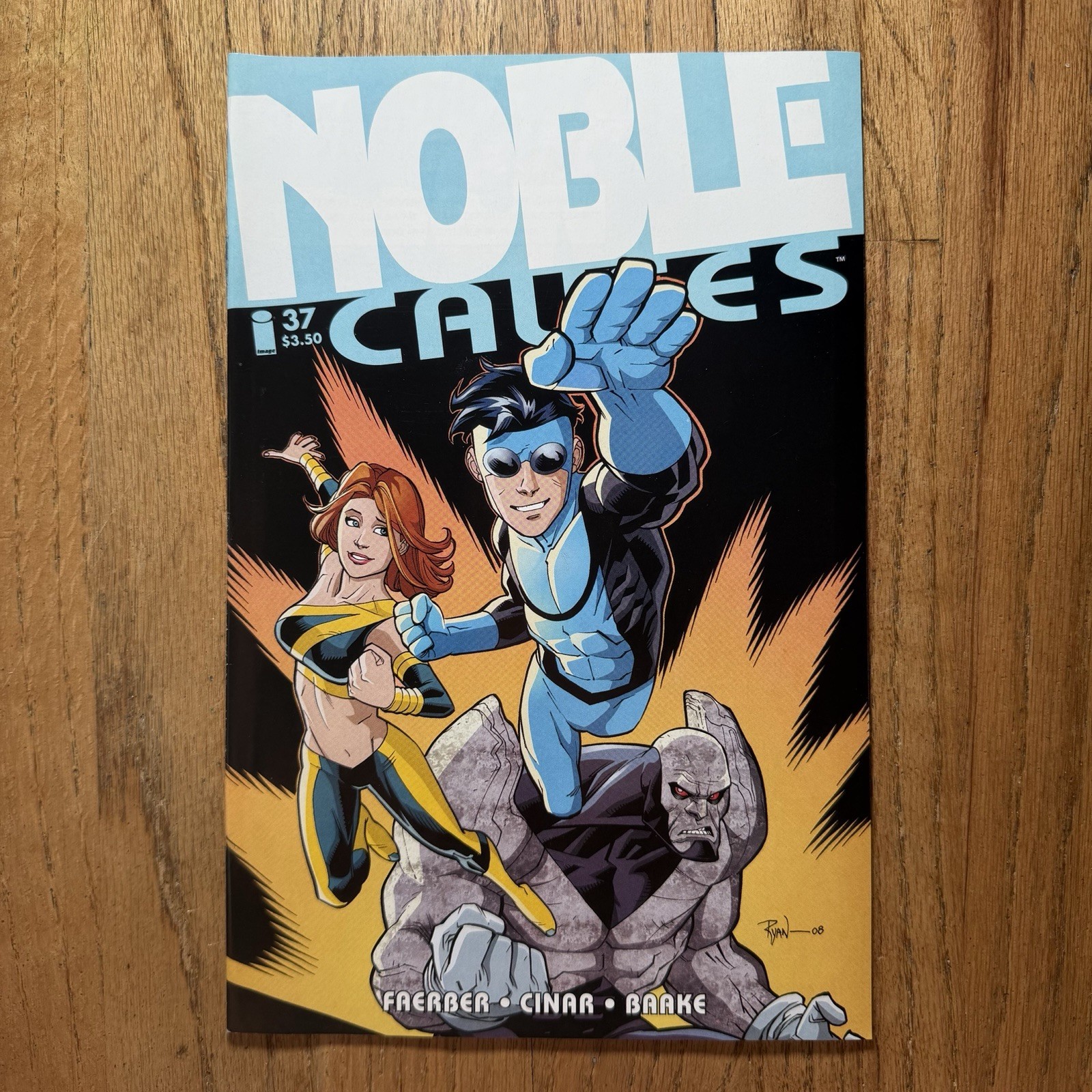 NOBLE CAUSES #37 2ND APP OF INVINCIBLE\'S BLUE COSTUME RYAN OTTLEY COVER ART 2008