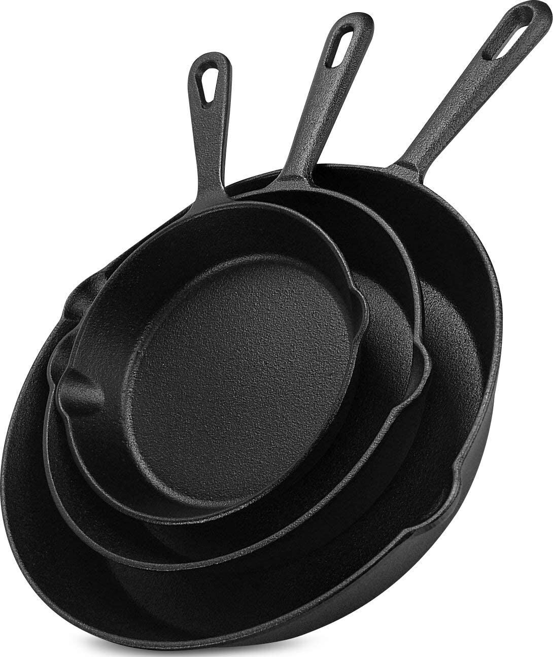 Pre-Seasoned Cast Iron Skillet Set 3-Piece - 6 , 8 and 10 Inches Utopia Kitchen